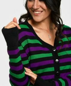 Voodoo Vixen Sour Candy Corn Stripe Crop Cardigan -ROCKABILLY TOPS Shop caa 3306 bi 03 300x