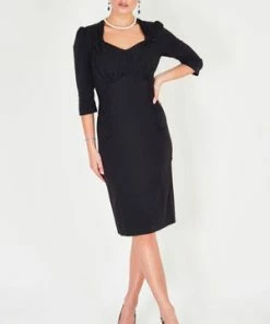 Voodoo Vixen Camilla 3/4 Sleeve Dress With V-neck -ROCKABILLY TOPS Shop camilla 34 sleeve dress with v neck dra 8921 02.416 300x