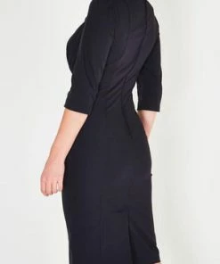 Voodoo Vixen Camilla 3/4 Sleeve Dress With V-neck -ROCKABILLY TOPS Shop camilla 34 sleeve dress with v neck dra 8921 05.416 300x