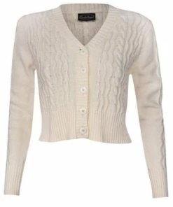 Voodoo Vixen Camilla Knit Crop Cardigan -ROCKABILLY TOPS Shop camilla knit crop cardigan voodoo vixen 4 300x