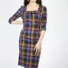 Voodoo Vixen Camilla Plaid Pencil Dress -ROCKABILLY TOPS Shop camilla plaid pencil dress voodoo vixen 300x