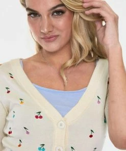 Voodoo Vixen Catorina Cardigan With 3/4 Sleeves 11 Voodoo Vixen Catorina Cardigan With 3/4 Sleeves -ROCKABILLY TOPS Shop catorina cardigan with 34 sleeves caa 3201 04.915 300x