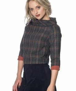 Banned Cecilia Check Top -ROCKABILLY TOPS Shop cecilia check top banned 3 300x