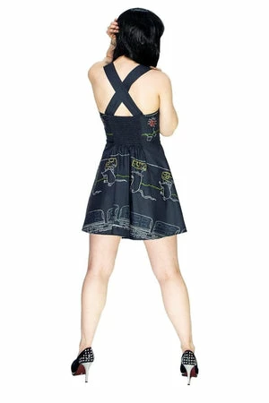 Dr Faust Chalk Drawings Happy Grey Mini Dress - Erin 4 Dr Faust Chalk Drawings Happy Grey Mini Dress - Erin - Image 2