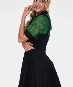 Voodoo Vixen Charlotte Spider Web Embroidery Overall Corduroy Dress -ROCKABILLY TOPS Shop charlotte spider web embroidery overall corduroy dress dra 9224 05.926 300x