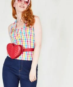 Voodoo Vixen Checked Chiquita Halter Neck Top