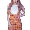Dr Faust Checked Pinafore Orange Tartan Dress And T-Shirt Set - Perla -ROCKABILLY TOPS Shop checked pinafore orange tartan dress and t shirt set perla dr faust 300x