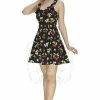 Dr Faust Cherry And Flowers Black Mini Dress - Kaitlyn 2 Dr Faust Cherry And Flowers Black Mini Dress - Kaitlyn -ROCKABILLY TOPS Shop cherry and flowers black mini dress kaitlyn dr faust 300x