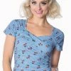 Banned Cherry Love Twist Top -ROCKABILLY TOPS Shop cherry love twist top banned 300x