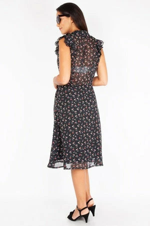 Voodoo Vixen Cheryl Cherry Print Black Tea Dress 4 Voodoo Vixen Cheryl Cherry Print Black Tea Dress - Image 2