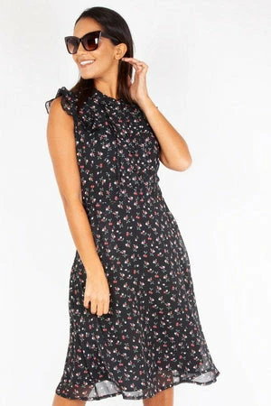 Voodoo Vixen Cheryl Cherry Print Black Tea Dress 6 Voodoo Vixen Cheryl Cherry Print Black Tea Dress - Image 4
