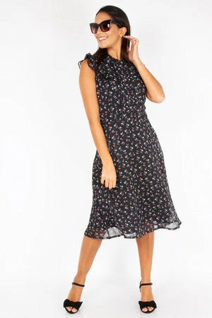 Voodoo Vixen Cheryl Cherry Print Black Tea Dress 7 Voodoo Vixen Cheryl Cherry Print Black Tea Dress - Image 5