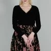Voodoo Vixen Cheryl Velvet Dress With Chiffon Rose Flocking 2 Voodoo Vixen Cheryl Velvet Dress With Chiffon Rose Flocking -ROCKABILLY TOPS Shop cheryl velvet dress with chiffon rose flocking voodoo vixen 300x