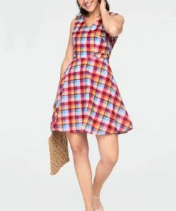 Voodoo Vixen Chiquita Checked Skater Dress -ROCKABILLY TOPS Shop chiquita checked skater dress dra 9103 02.921 300x