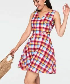 Voodoo Vixen Chiquita Checked Skater Dress -ROCKABILLY TOPS Shop chiquita checked skater dress dra 9103 03.921 300x