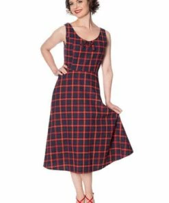Banned Christmas Check Dress -ROCKABILLY TOPS Shop christmas check dress banned 3 300x