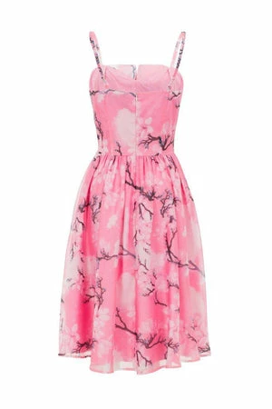 Voodoo Vixen Clara Pink Dress With Neckline Detail 4 Voodoo Vixen Clara Pink Dress With Neckline Detail - Image 2