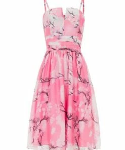 Voodoo Vixen Clara Pink Dress With Neckline Detail 9 Voodoo Vixen Clara Pink Dress With Neckline Detail -ROCKABILLY TOPS Shop clara pink dress with neckline detail voodoo vixen 4 300x