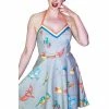 Dr Faust Colourful Birds Retro Grey Mini Dress - Avah 2 Dr Faust Colourful Birds Retro Grey Mini Dress - Avah -ROCKABILLY TOPS Shop colourful birds retro grey mini dress avah dr faust 300x
