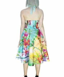 Dr Faust Colourful Fuchsia Lily Pink Flamingo Midi Dress - Corinne 6 Dr Faust Colourful Fuchsia Lily Pink Flamingo Midi Dress - Corinne -ROCKABILLY TOPS Shop colourful fuchsia lily pink flamingo midi dress corinne dr faust 2 300x