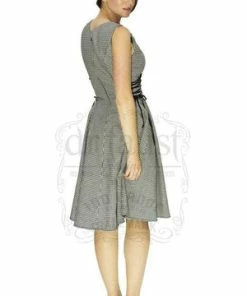 Dr Faust Comma Check Woven Midi Dress - Bella -ROCKABILLY TOPS Shop comma check woven midi dress bella dr faust 2 300x
