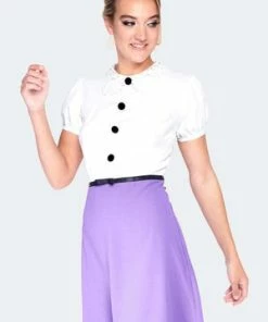 Voodoo Vixen Constrast Babydoll Dress -ROCKABILLY TOPS Shop constrast babydoll dress dra 9505 02.1352 300x