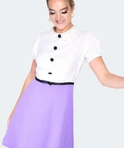 Voodoo Vixen Constrast Babydoll Dress -ROCKABILLY TOPS Shop constrast babydoll dress dra 9505 03.1352 300x