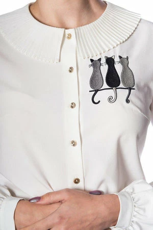 Banned Creative Cat Pleat Collar Top 6 Banned Creative Cat Pleat Collar Top - Image 4