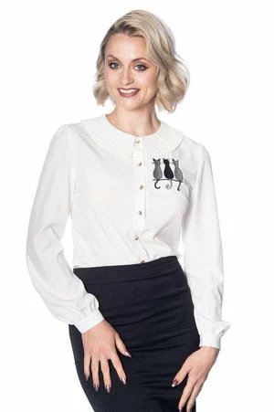 Banned Creative Cat Pleat Collar Top 3 Banned Creative Cat Pleat Collar Top