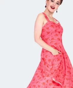 Voodoo Vixen Cupid Heart Button Front Dress -ROCKABILLY TOPS Shop cupid heart button front dress dra 9521 03.1360 300x