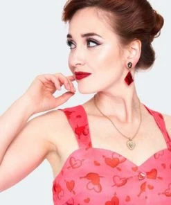 Voodoo Vixen Cupid Heart Button Front Dress -ROCKABILLY TOPS Shop cupid heart button front dress dra 9521 04.1360 300x