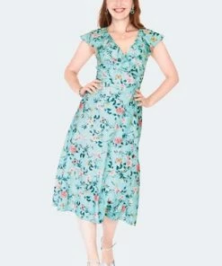 Voodoo Vixen Dainty Butterfly Wrap Dress -ROCKABILLY TOPS Shop dainty butterfly wrap dress dra 9512 02.1486 300x