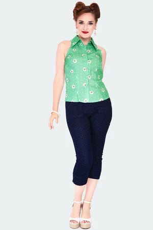 Voodoo Vixen Daisy And Polka Dot Sleeveless Blouse 7 Voodoo Vixen Daisy And Polka Dot Sleeveless Blouse - Image 5