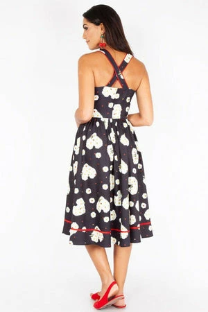 Voodoo Vixen Daisy Hearts Flared Dress 4 Voodoo Vixen Daisy Hearts Flared Dress - Image 2