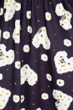 Voodoo Vixen Daisy Hearts Flared Dress 6 Voodoo Vixen Daisy Hearts Flared Dress - Image 4