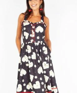 Voodoo Vixen Daisy Hearts Flared Dress