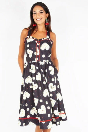 Voodoo Vixen Daisy Hearts Flared Dress 3 Voodoo Vixen Daisy Hearts Flared Dress
