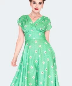 Voodoo Vixen Daisy Polka Dot Flare Dress