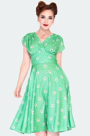Voodoo Vixen Daisy Polka Dot Flare Dress 3 Voodoo Vixen Daisy Polka Dot Flare Dress