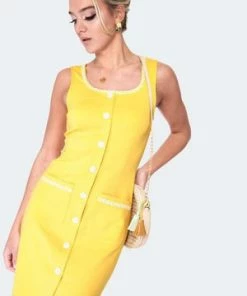 Voodoo Vixen Daisy Trim Button Front Dress