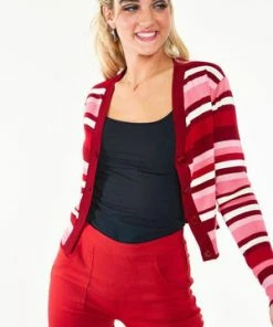 Voodoo Vixen Day Stripe Cardigan -ROCKABILLY TOPS Shop day stripe cardigan voodoo vixen 3 300x