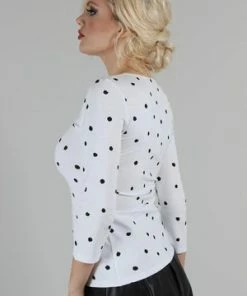 Voodoo Vixen De Vil Mono Polka Dot Top -ROCKABILLY TOPS Shop de vil mono polka dot top voodoo vixen 3 300x
