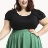 Voodoo Vixen Debbie Daisy Trim Top Plus Size -ROCKABILLY TOPS Shop debbie daisy trim top plus size voodoo vixen 300x