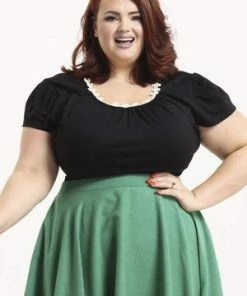 Voodoo Vixen Debbie Daisy Trim Top Plus Size