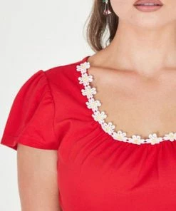 Voodoo Vixen Debbie Daisy Trim Top -ROCKABILLY TOPS Shop debbie daisy trim top voodoo vixen 13 300x