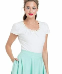 Voodoo Vixen Debbie Daisy Trim Top -ROCKABILLY TOPS Shop debbie daisy trim top voodoo vixen 6 300x