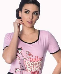 Banned Diner T-Shirt -ROCKABILLY TOPS Shop diner t shirt banned 12 300x