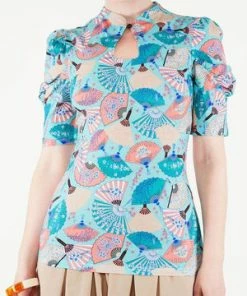 Voodoo Vixen Dita Teese Fan Print Pinup Top -ROCKABILLY TOPS Shop dita teese fan print pinup top voodoo vixen 4 300x