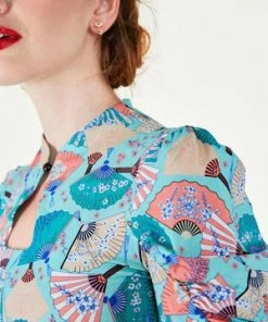 Voodoo Vixen Dita Teese Fan Print Pinup Top -ROCKABILLY TOPS Shop dita teese fan print pinup top voodoo vixen 5 300x