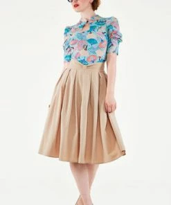 Voodoo Vixen Dita Teese Fan Print Pinup Top